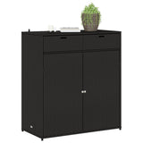 NNEVL Garden Storage Cabinet Black 105x55x113 cm Poly Rattan