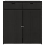 NNEVL Garden Storage Cabinet Black 105x55x113 cm Poly Rattan
