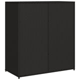NNEVL Garden Storage Cabinet Black 105x55x113 cm Poly Rattan