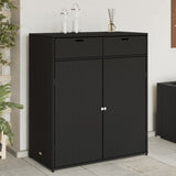 NNEVL Garden Storage Cabinet Black 105x55x113 cm Poly Rattan