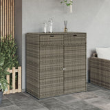 NNEVL Garden Storage Cabinet Grey 105x55x113 cm Poly Rattan
