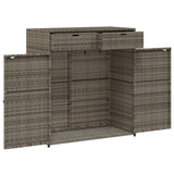 NNEVL Garden Storage Cabinet Grey 105x55x113 cm Poly Rattan