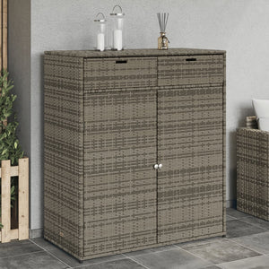 NNEVL Garden Storage Cabinet Grey 105x55x113 cm Poly Rattan