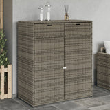 NNEVL Garden Storage Cabinet Grey 105x55x113 cm Poly Rattan