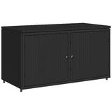 NNEVL Garden Storage Cabinet Black 110x55x60.5 cm Poly Rattan