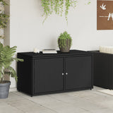NNEVL Garden Storage Cabinet Black 110x55x60.5 cm Poly Rattan