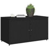NNEVL Garden Storage Cabinet Black 110x55x60.5 cm Poly Rattan