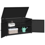 NNEVL Garden Storage Cabinet Black 110x55x60.5 cm Poly Rattan