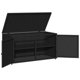 NNEVL Garden Storage Cabinet Black 110x55x60.5 cm Poly Rattan