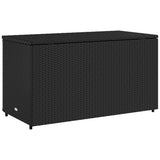 NNEVL Garden Storage Cabinet Black 110x55x60.5 cm Poly Rattan