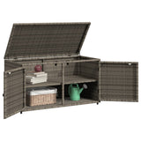 NNEVL Garden Storage Cabinet Grey 110x55x60.5 cm Poly Rattan