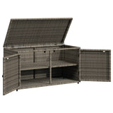 NNEVL Garden Storage Cabinet Grey 110x55x60.5 cm Poly Rattan