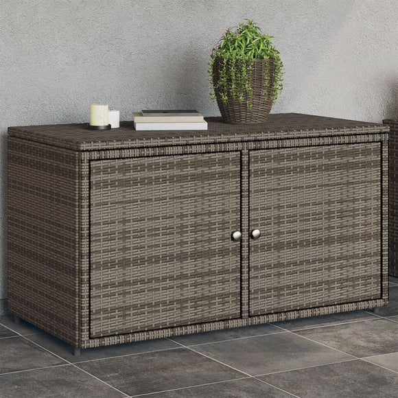 NNEVL Garden Storage Cabinet Grey 110x55x60.5 cm Poly Rattan