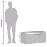 NNEVL Storage Bench Black 100x50x52 cm Poly Rattan and Acacia Wood