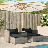 NNEVL 5 Piece Garden Sofa Set with Cushions Grey Poly Rattan Acacia