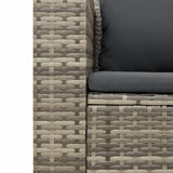 NNEVL 5 Piece Garden Sofa Set with Cushions Grey Poly Rattan Acacia