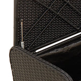 NNEVL Storage Bench with Cushion Black 115x51x52 cm Poly Rattan