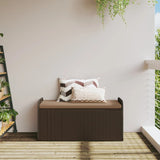 NNEVL Storage Bench with Cushion Brown 115x51x52 cm Poly Rattan