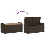 NNEVL Storage Bench with Cushion Brown 115x51x52 cm Poly Rattan