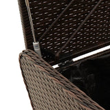 NNEVL Storage Bench with Cushion Brown 115x51x52 cm Poly Rattan