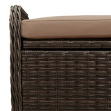 NNEVL Storage Bench with Cushion Brown 115x51x52 cm Poly Rattan