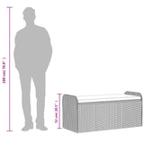 NNEVL Storage Bench with Cushion Brown 115x51x52 cm Poly Rattan