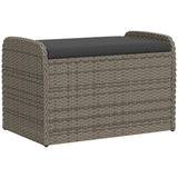 NNEVL Storage Bench with Cushion Grey 80x51x52 cm Poly Rattan
