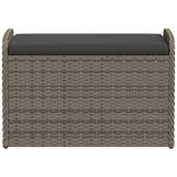 NNEVL Storage Bench with Cushion Grey 80x51x52 cm Poly Rattan