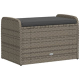 NNEVL Storage Bench with Cushion Grey 80x51x52 cm Poly Rattan