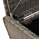 NNEVL Storage Bench with Cushion Grey 80x51x52 cm Poly Rattan