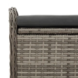 NNEVL Storage Bench with Cushion Grey 80x51x52 cm Poly Rattan
