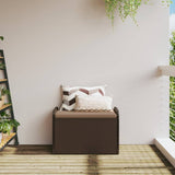 NNEVL Storage Bench with Cushion Brown 80x51x52 cm Poly Rattan