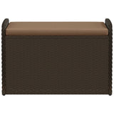 NNEVL Storage Bench with Cushion Brown 80x51x52 cm Poly Rattan