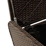 NNEVL Storage Bench with Cushion Brown 80x51x52 cm Poly Rattan