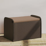 NNEVL Storage Bench with Cushion Brown 80x51x52 cm Poly Rattan