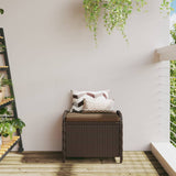 NNEVL Garden Stool with Cushion Brown 58x46x46 cm Poly Rattan