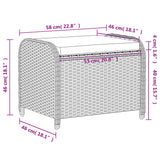 NNEVL Garden Stool with Cushion Brown 58x46x46 cm Poly Rattan