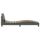 NNEVL Bed Frame with Headboard Dark Grey 90x190 cm Fabric