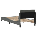 NNEVL Bed Frame with Headboard Dark Grey 90x190 cm Fabric