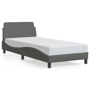 NNEVL Bed Frame with Headboard Dark Grey 90x190 cm Fabric