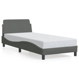 NNEVL Bed Frame with Headboard Dark Grey 90x190 cm Fabric
