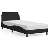 NNEVL Bed Frame with Headboard "Dover" Black 90x190 cm Fabric