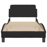 NNEVL Bed Frame with Headboard "Dover" Black 90x190 cm Fabric