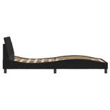 NNEVL Bed Frame with Headboard "Dover" Black 90x190 cm Fabric