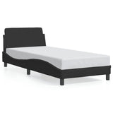 NNEVL Bed Frame with Headboard "Dover" Black 90x190 cm Velvet
