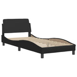 NNEVL Bed Frame with Headboard Black 90x190 cm Faux Leather