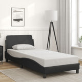 NNEVL Bed Frame with Headboard Black 90x190 cm Faux Leather