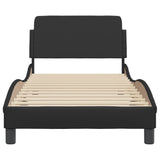 NNEVL Bed Frame with Headboard Black 90x190 cm Faux Leather