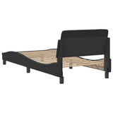 NNEVL Bed Frame with Headboard Black 90x190 cm Faux Leather