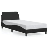 NNEVL Bed Frame with Headboard Black 90x190 cm Faux Leather